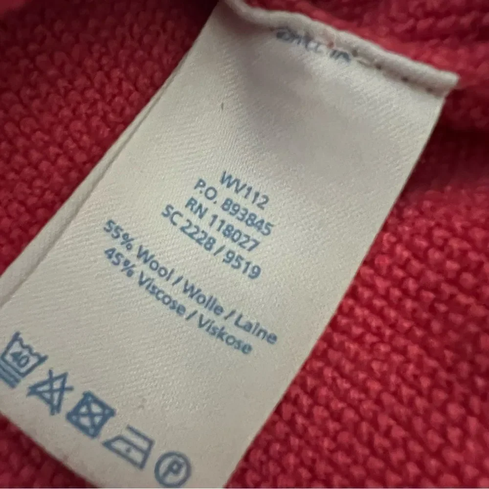 Boden Vneck wool blend split hem sweater pink women’s size S